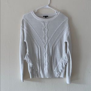 The Limited Cable-Knit Sweater with Fringe Detail
